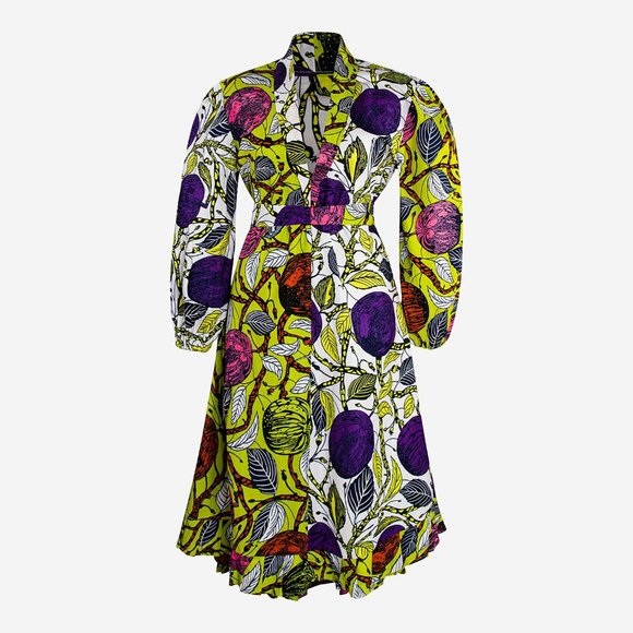 ripebelly Dresses & Skirts - African Print Women Plus Size Long-sleeve Dress